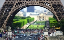 eiffel tower cityscapes skyline tiltshift 2560x1600 wallpaper 